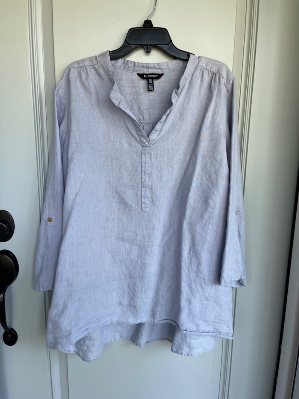 Ellen Tracy Linen Blouse 2X